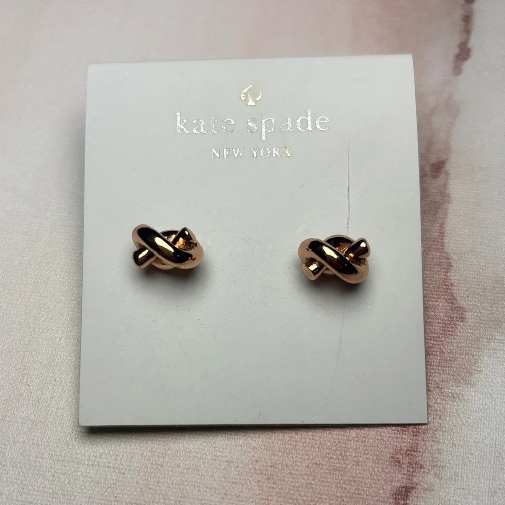 Kate Spade Rose Gold Knot Stud Earrings